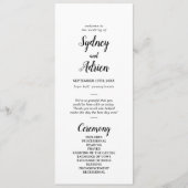 Einfache Minimalistische Hochzeit Programm (Vorderseite)