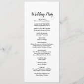 Einfache Minimalistische Hochzeit Programm (Rückseite)