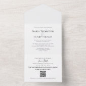Einfache Minimalistische Hochzeit QR-Codegast adre All In One Einladung (Innen Boden)