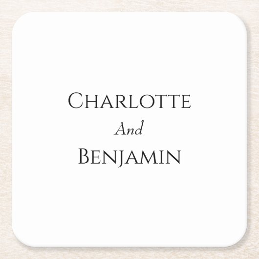 Einfache Minimalistische Hochzeit Rechteckiger Pappuntersetzer (Vorderseite)