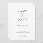 Einfache Minimalistische Hochzeit rettet das Datum Einladung (Vorne/Hinten)