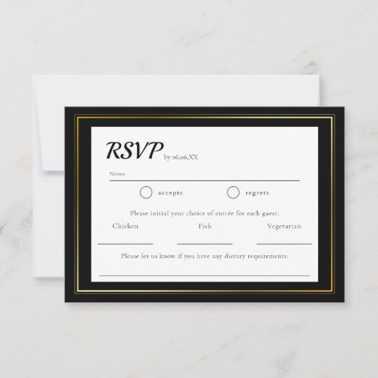 Einfache Minimalistische Hochzeit RSVP (Vorderseite)