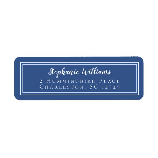 Einfache Minimalistische Hochzeit RSVP Blau und We (Vorne)