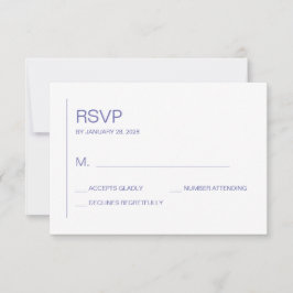Einfache, minimalistische Hochzeit RSVP Karte