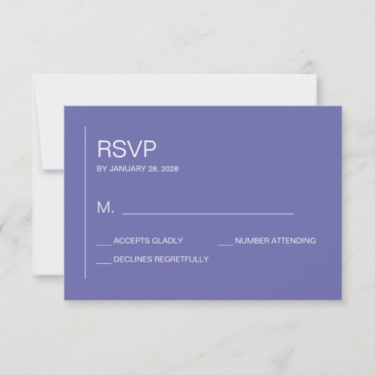 Einfache, minimalistische Hochzeit RSVP Karte (Vorderseite)