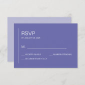 Einfache, minimalistische Hochzeit RSVP Karte (Vorne/Hinten)