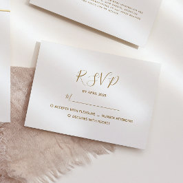 Einfache Minimalistische Hochzeit RSVP Karte