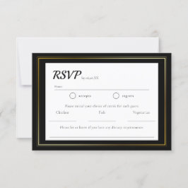 Einfache Minimalistische Hochzeit RSVP Karte