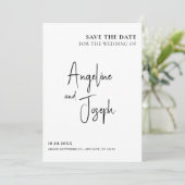 Einfache minimalistische Hochzeit Save The Date (Stehend Vorderseite)