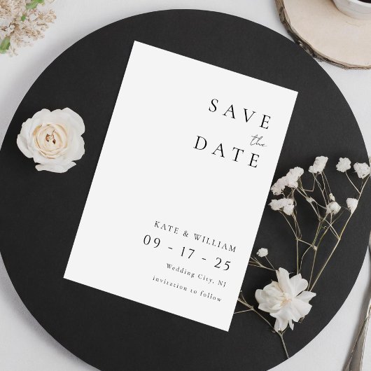Einfache Minimalistische Hochzeit Save The Date