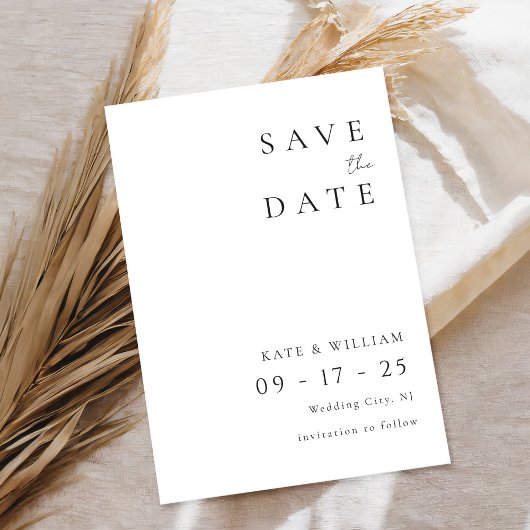 Einfache Minimalistische Hochzeit Save The Date
