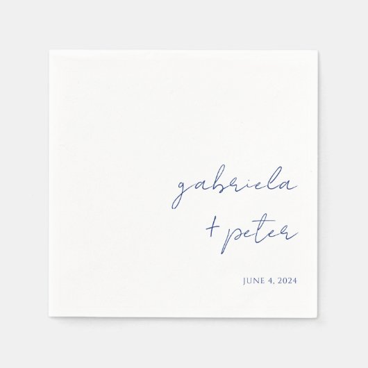 Einfache Minimalistische Hochzeit Serviette (Vorderseite)