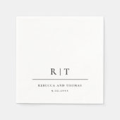 Einfache Minimalistische Hochzeit Serviette (Vorderseite)