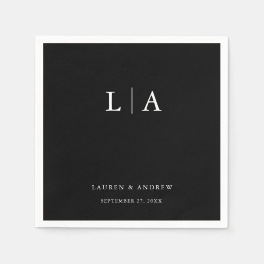 Einfache Minimalistische Hochzeit Serviette (Vorderseite)