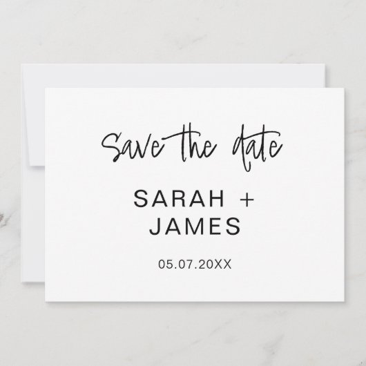 Einfache Minimalistische Hochzeit Speichern Sie di Save The Date (Vorderseite)