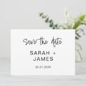 Einfache Minimalistische Hochzeit Speichern Sie di Save The Date (Stehend Vorderseite)