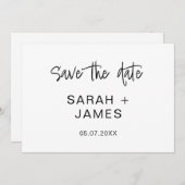 Einfache Minimalistische Hochzeit Speichern Sie di Save The Date (Vorne/Hinten)