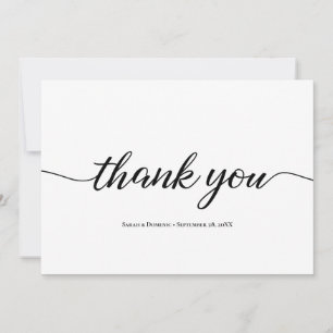 Einfache Minimalistische Hochzeit Vielen Dank Dankeskarte