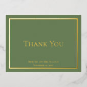 Einfache Minimalistische Hochzeit Vielen Dank Folie Einladungspostkarte (Vorderseite)
