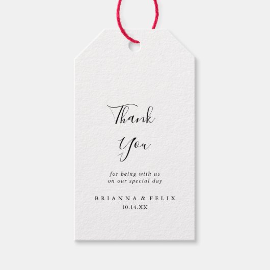 Einfache Minimalistische Hochzeit Vielen Dank Geschenkanhänger (Vorderseite)