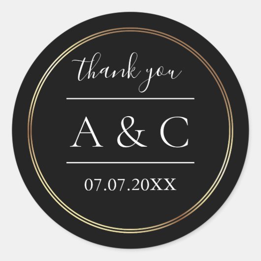 Einfache Minimalistische Hochzeit Vielen Dank Runder Aufkleber (Vorderseite)
