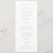 Einfache Minimalistische Hochzeit von Dusty Blue Programm (Rückseite)