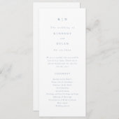 Einfache Minimalistische Hochzeit von Dusty Blue Programm (Vorne/Hinten)