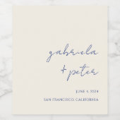 Einfache Minimalistische Hochzeit Weinetikett (Einzelnes Label)