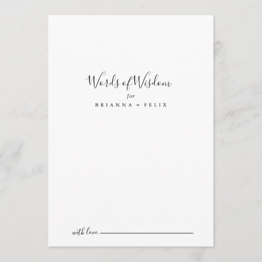 Einfache Minimalistische Hochzeiten Hinweiskarte (Vorderseite)