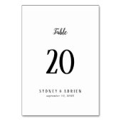 Einfache Minimalistische Hochzeiten Tischnummern (Rückseite)
