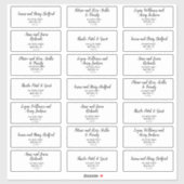 Einfache Minimalistische Hochzeitgastadressen-Labe Aufkleber (Blatt)