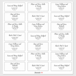Einfache Minimalistische Hochzeitgastadressen-Labe Aufkleber