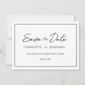 Einfache Minimalistische Hochzeitkarte Save the Da Date (Vorderseite)