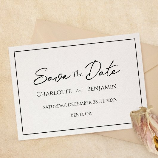 Einfache Minimalistische Hochzeitkarte Save the Da Date