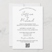 Einfache Minimalistische Hochzeitminimale QR-UAWG Einladung (Vorderseite)