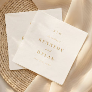 Einfache Minimalistische Hochzeitmonogramm Servietten Mit Folie