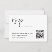 Einfache Minimalistische HochzeitQR-Code RSVP Karte (Vorderseite)