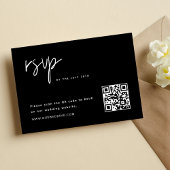 Einfache Minimalistische HochzeitQR-Code RSVP Karte