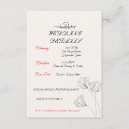 Einfache Minimalistische Hochzeits-Detailkarte Begleitkarte