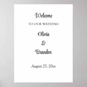 Einfache minimalistische Hochzeits-Willkommenspost Poster