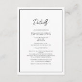 Einfache Minimalistische Hochzeitsdetails Begleitkarte (Vorderseite)