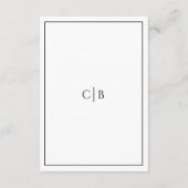 Einfache Minimalistische Hochzeitsdetails Begleitkarte (Rückseite)