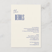 Einfache Minimalistische Hochzeitsdetails Begleitkarte (Vorderseite)