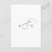 Einfache Minimalistische Hochzeitsdetails für Mono Begleitkarte (Rückseite)