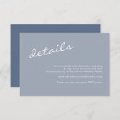 Einfache Minimalistische Hochzeitsdetails in Dusty Begleitkarte (Vorne/Hinten)