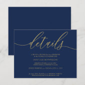 Einfache Minimalistische Hochzeitsdetails RSVP Karte (Vorne/Hinten)