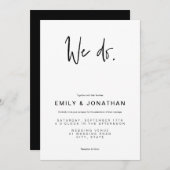 Einfache Minimalistische Hochzeitseinladung Einladung (Vorne/Hinten)