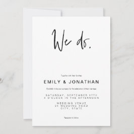 Einfache Minimalistische Hochzeitseinladung Einladung