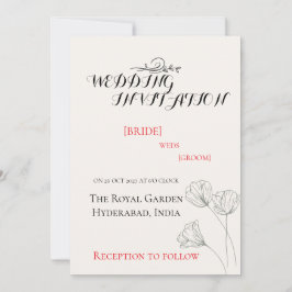 Einfache Minimalistische Hochzeitseinladung Einladung