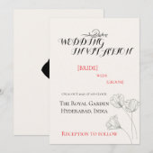 Einfache Minimalistische Hochzeitseinladung Einladung (Vorne/Hinten)